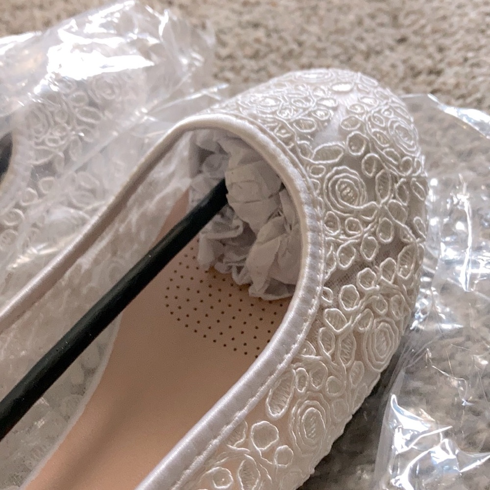 NWOT White Wedding Flats